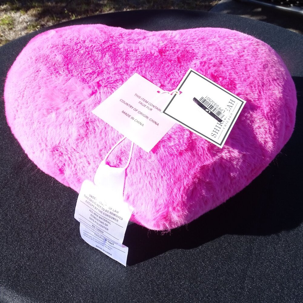 Pink Heart Pillow by SHIRALEAH NWT